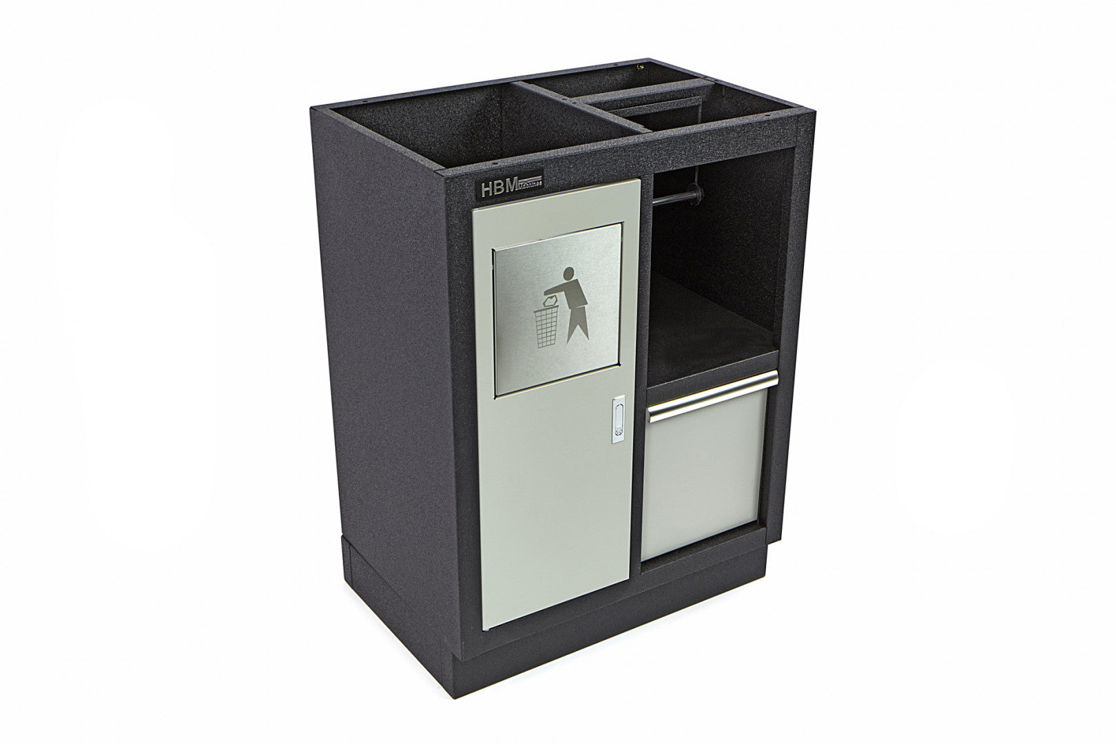 Dielenská skrinka s držiakom na papier a odpadkovým košom HBM