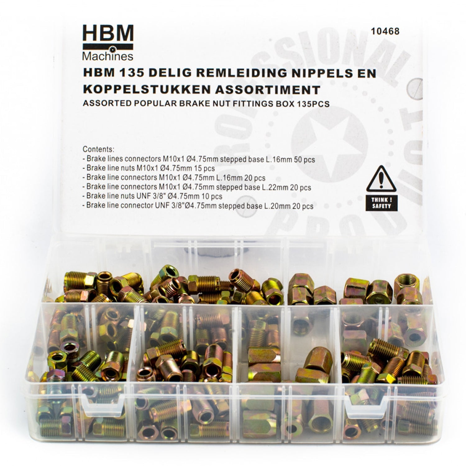 Sada 135 koncoviek a spojok na brzdové trubky  HBM