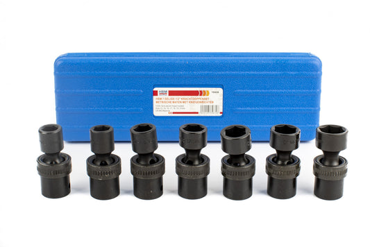 Sada nástrčiek s kĺbovým kĺbom 1/2, 13–21 mm, 7 kusov hbm
