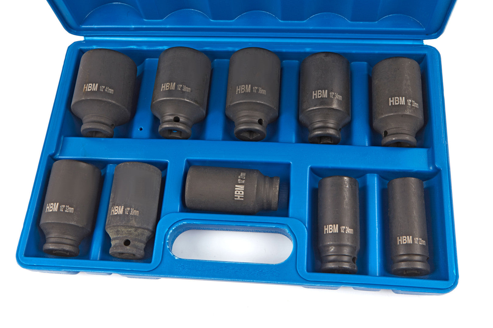 Súprava dlhých rázových nástrčiek 1/2, 22–41 mm, 10 kusov hbm