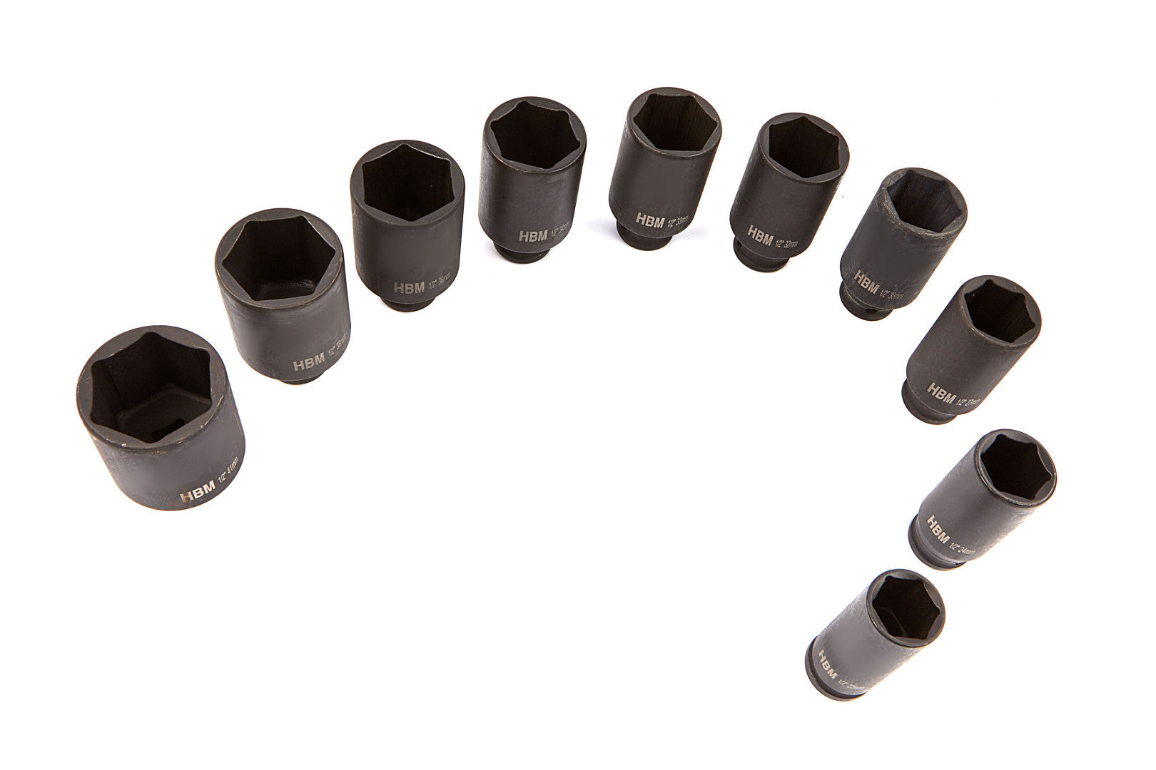 Súprava dlhých rázových nástrčiek 1/2, 22–41 mm, 10 kusov hbm