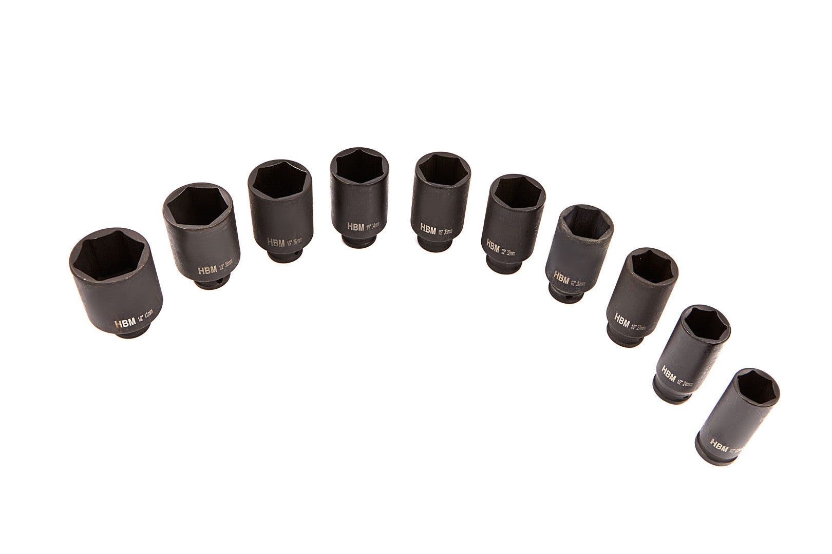 Súprava dlhých rázových nástrčiek 1/2, 22–41 mm, 10 kusov hbm