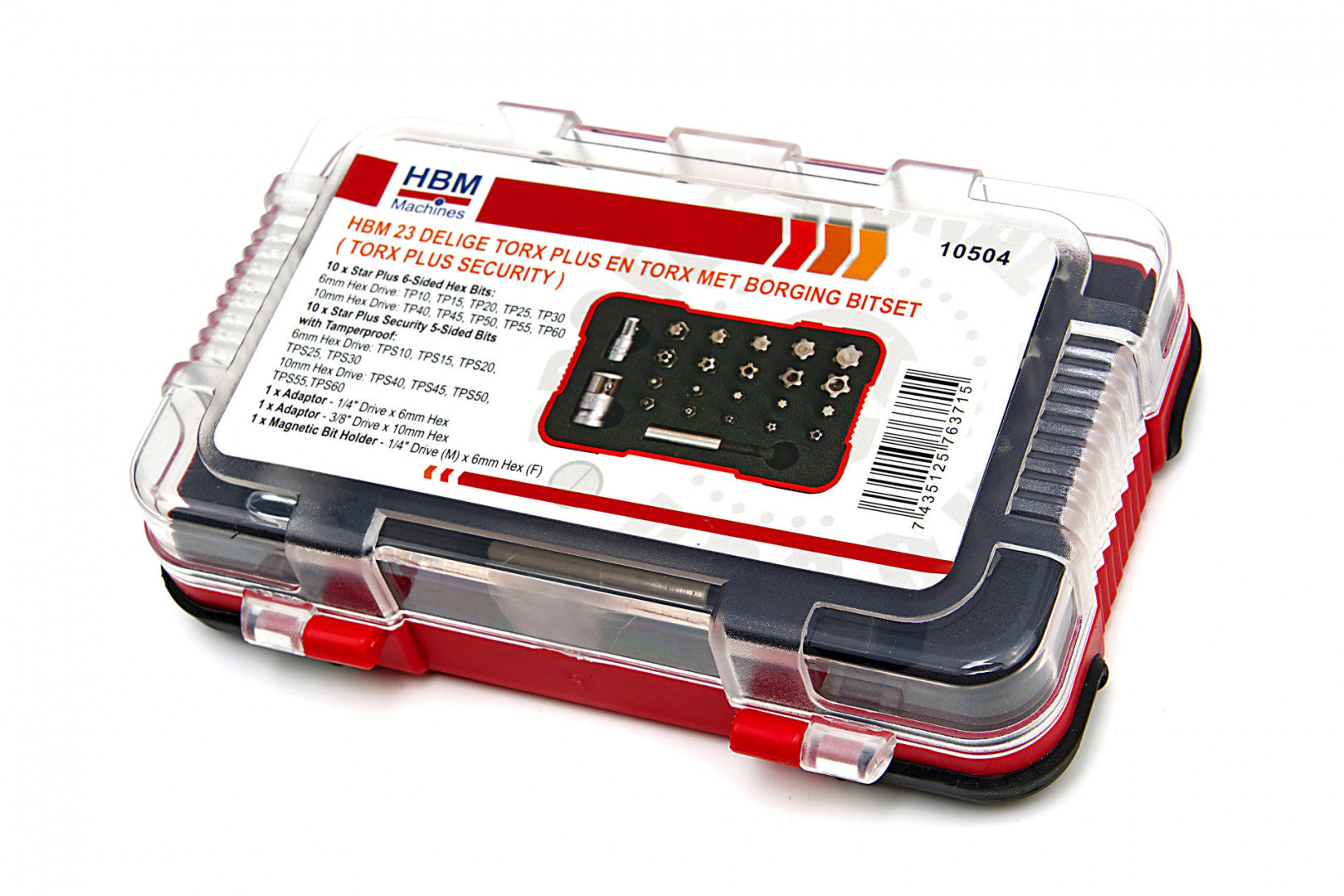 Sada TORX, TORX Plus, TORX Plus Security bitov, 23ks HBM Machines Holandsko