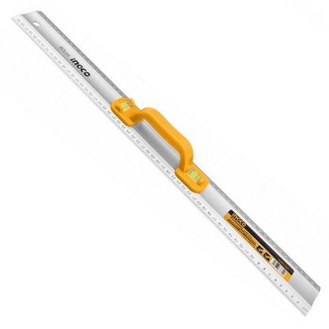 Hliníkové pravítko s vodováhou a rukoväťou 60cm Ingco