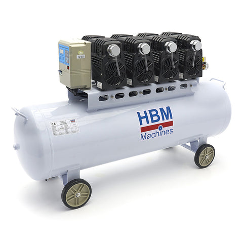 Tichý bezolejový kompresor s nízkou hlučnosťou SGS 200l 10bar HBM Machines Holandsko