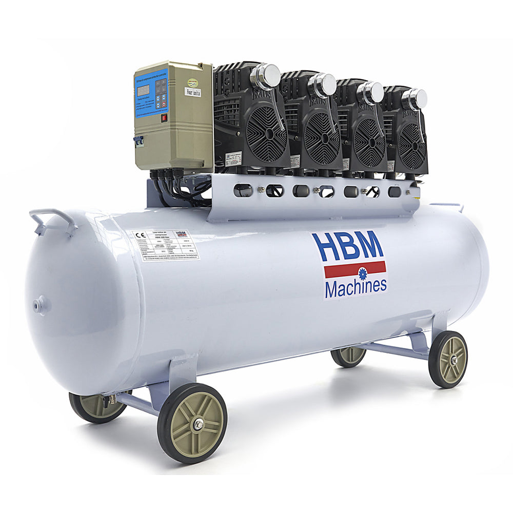 Tichý bezolejový kompresor s nízkou hlučnosťou SGS 200l 10bar HBM Machines Holandsko