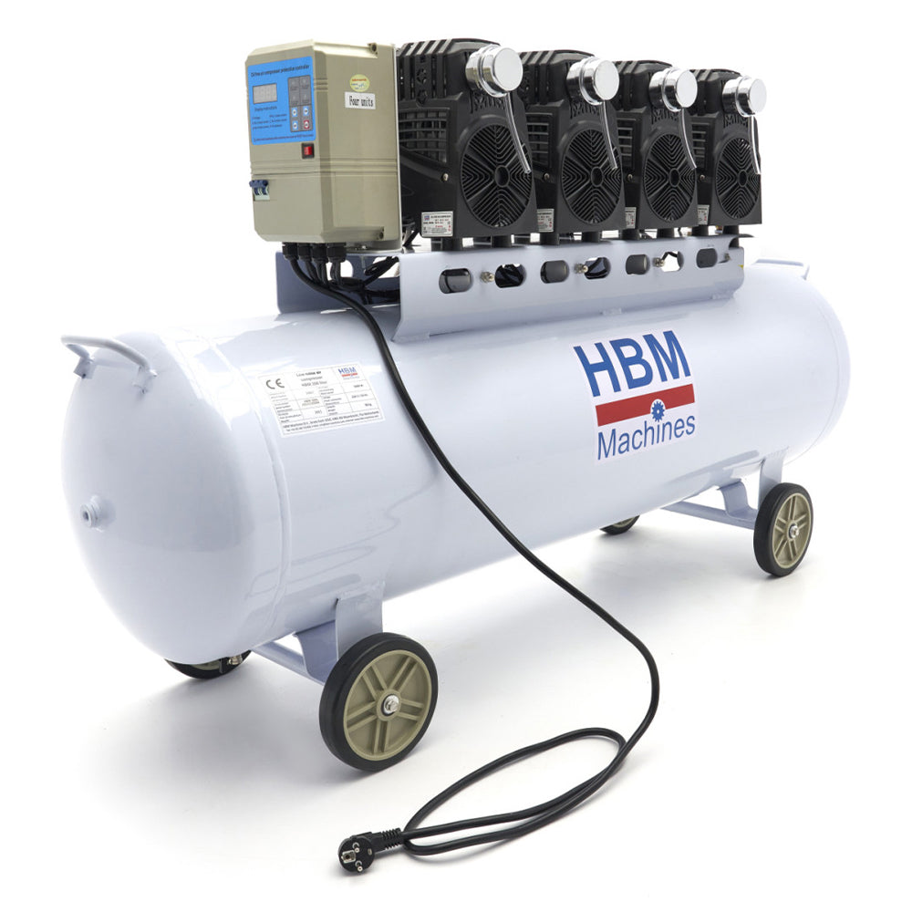 Tichý bezolejový kompresor s nízkou hlučnosťou SGS 200l 10bar HBM Machines Holandsko