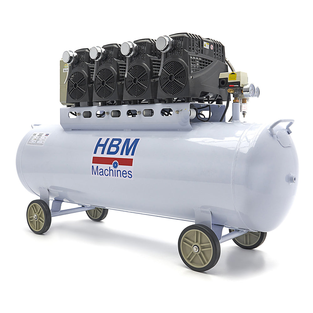 Tichý bezolejový kompresor s nízkou hlučnosťou SGS 200l 10bar HBM Machines Holandsko