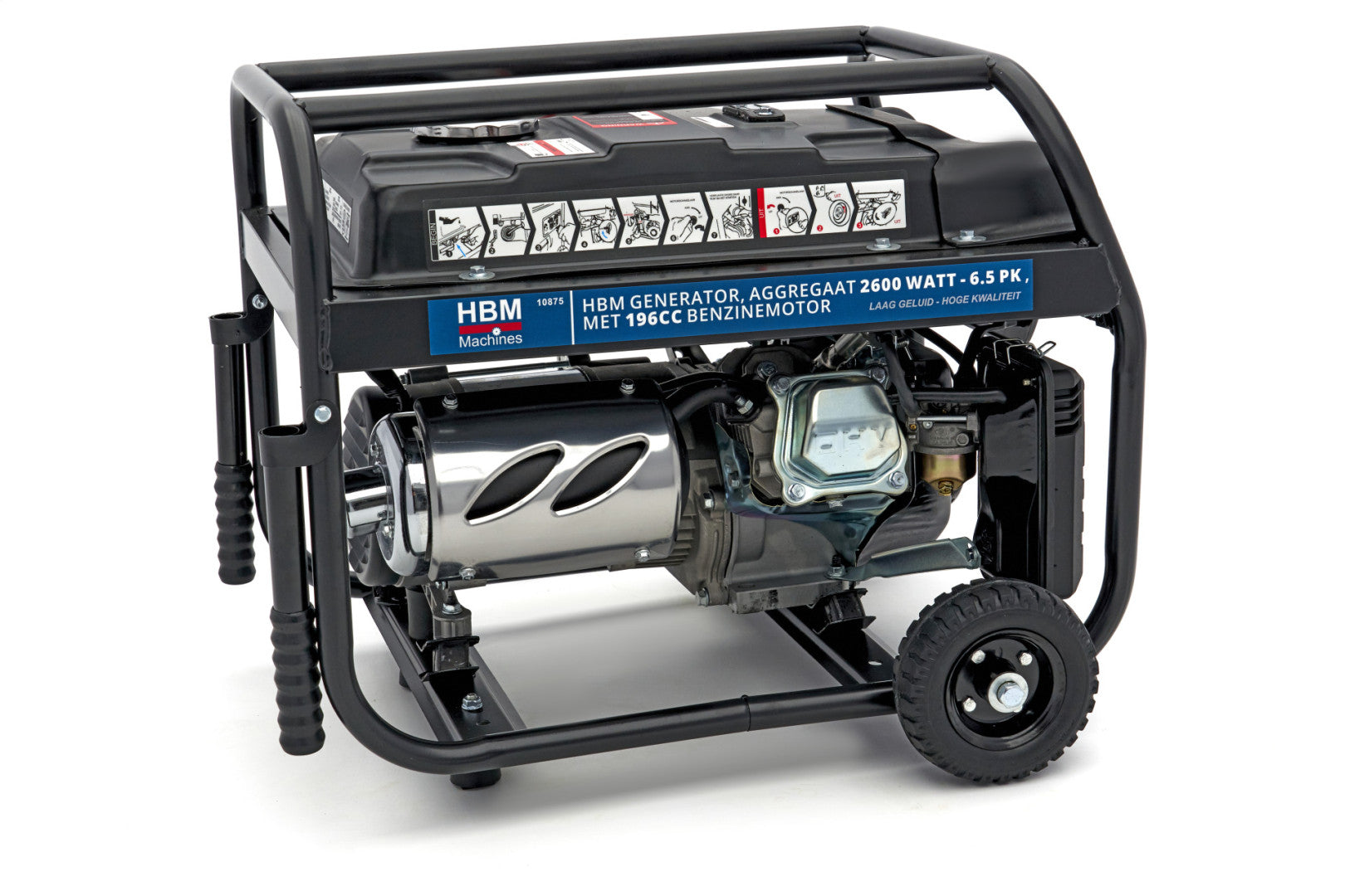 Benzinový generátor - elektrocentrála 196cm3 6,5hp, 2800W HBM