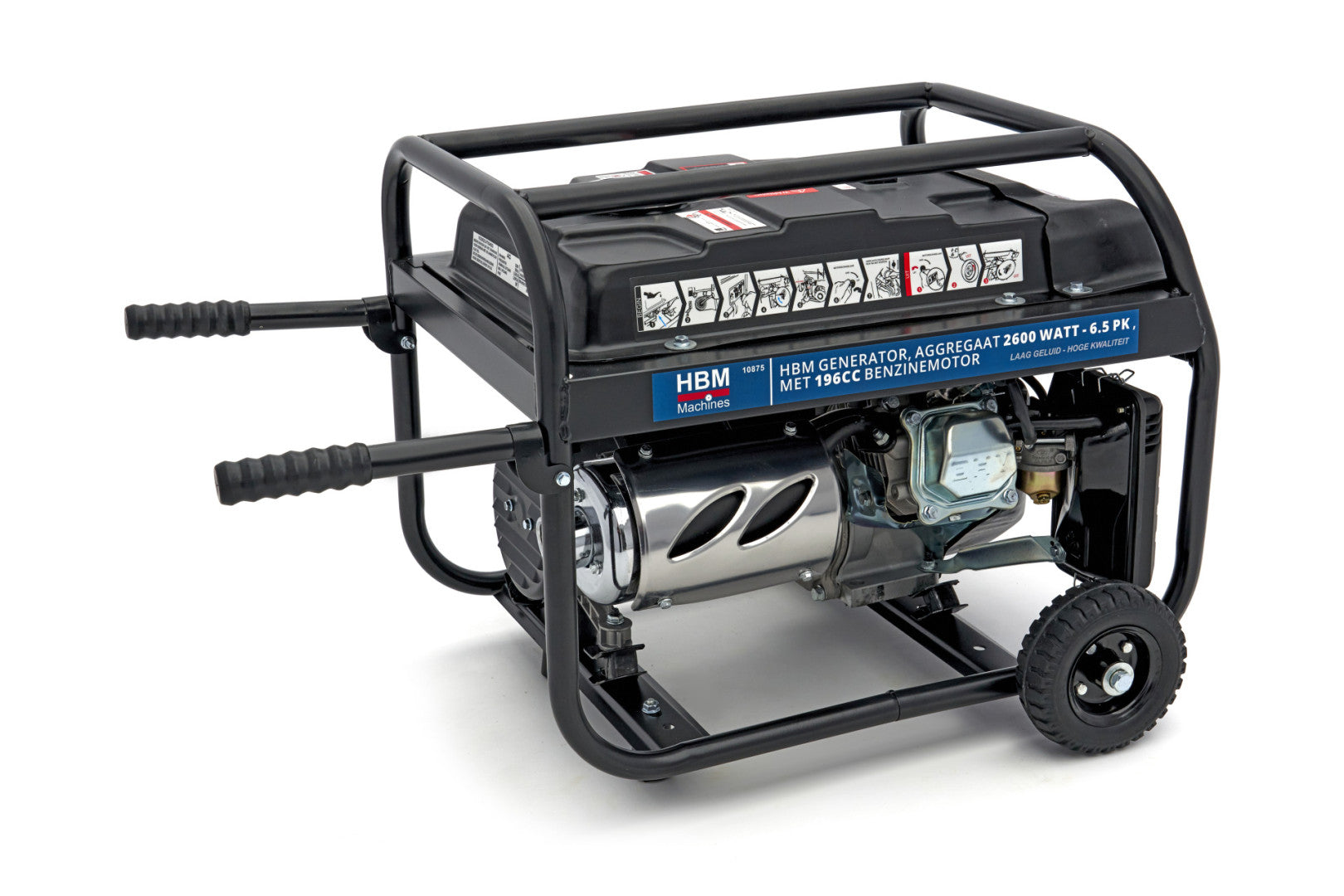 Benzinový generátor - elektrocentrála 196cm3 6,5hp, 2800W HBM