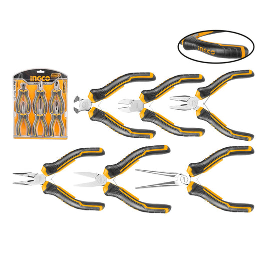 Sada 6 mini kombinovaných klieští - kombinačiek Cr-V, 115mm Ingco