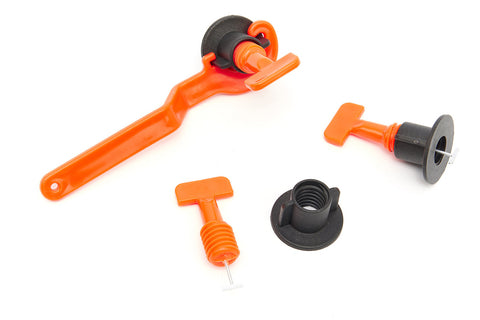 Súprava znovupoužiteľných tŕňov s kľúčom na niveláciu a vyrovnanie obkladov a dlažby 50 kusov hbm