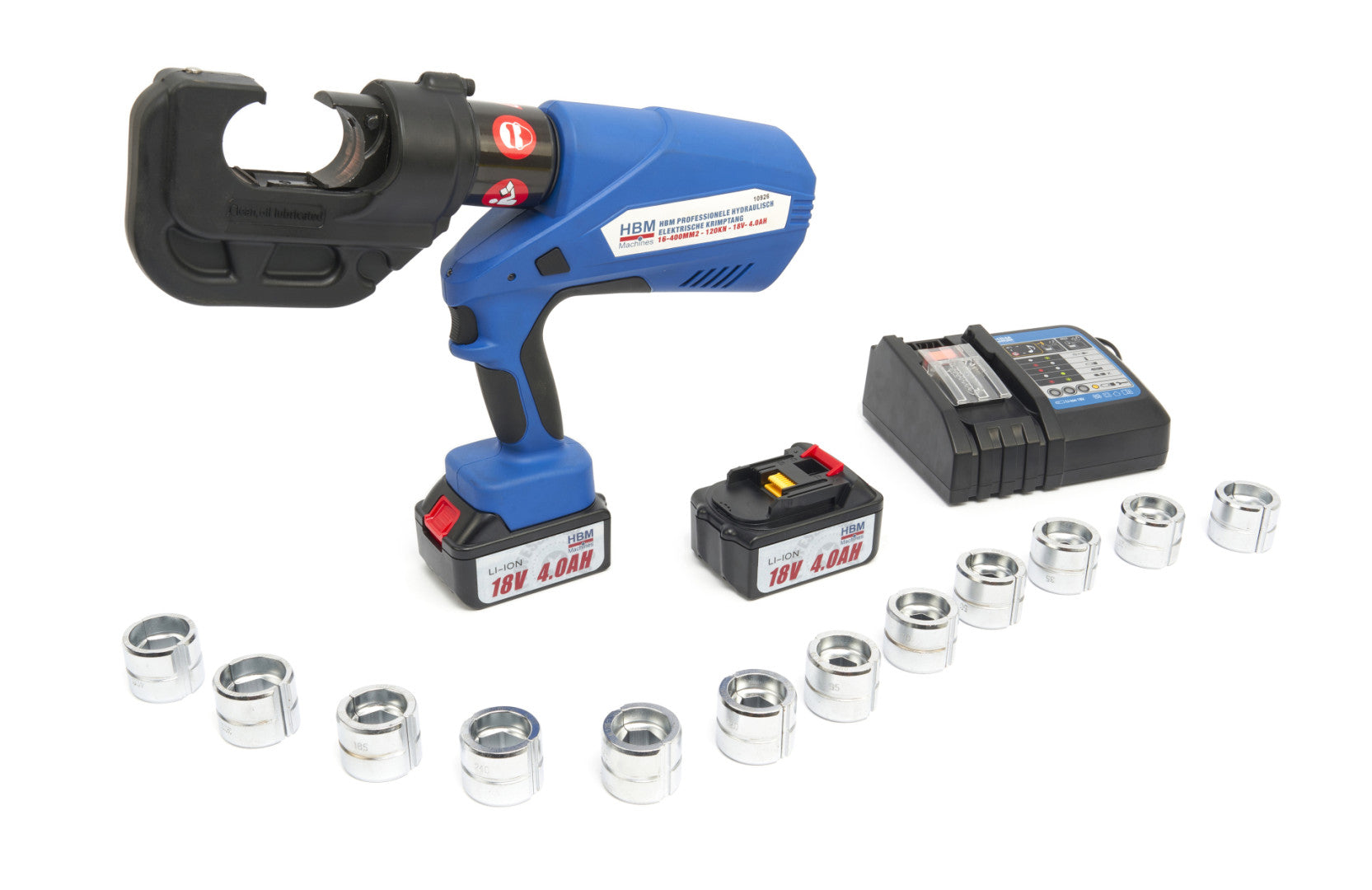 Elektrohydraulické lisovacie kliešte s akumulátorom 4,0Ah 18V 16 – 400mm2 120kN