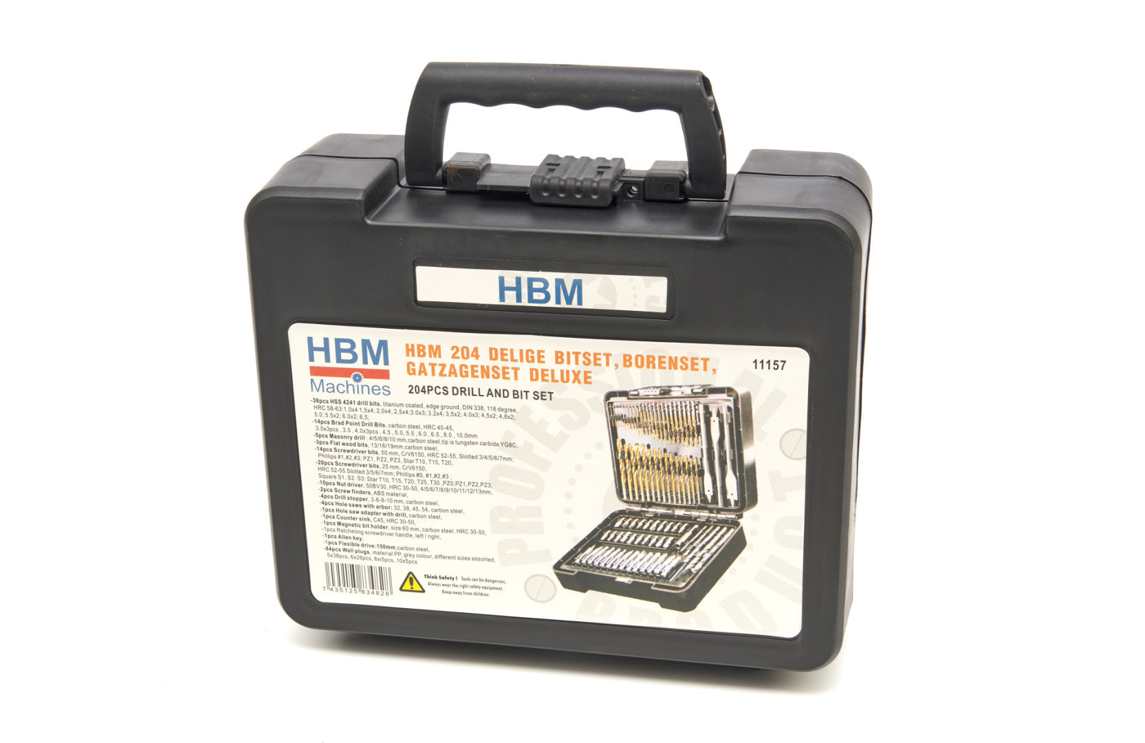 Súprava bitov, vrtákov, korún a fréz na drevo, kov, murivo – 204 kusov HBM