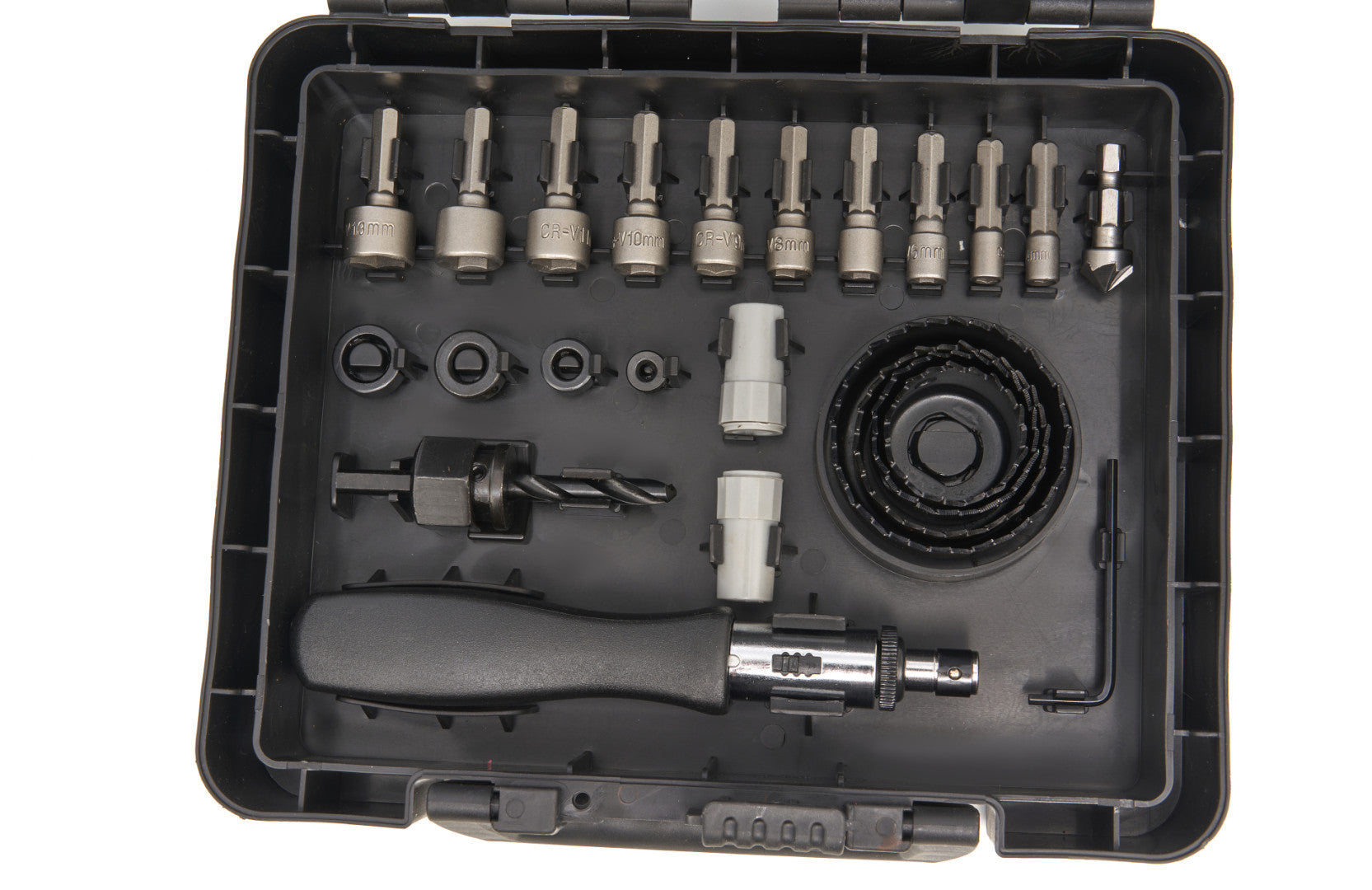 Súprava bitov, vrtákov, korún a fréz na drevo, kov, murivo – 204 kusov HBM