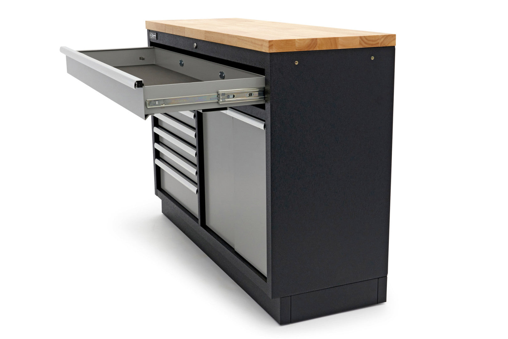 Profesionálny pracovný stôl so skrinkou na náradie, 136cm, 9 zásuviek HBM