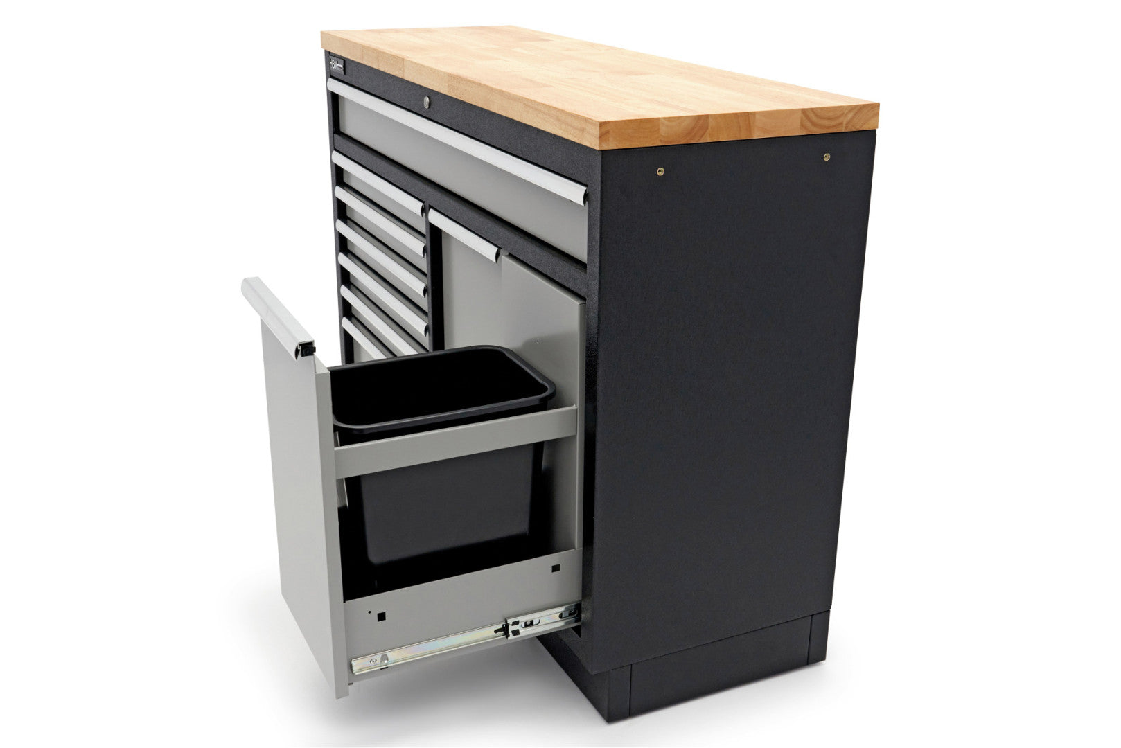 Profesionálny pracovný stôl so skrinkou na náradie, 136cm, 9 zásuviek HBM