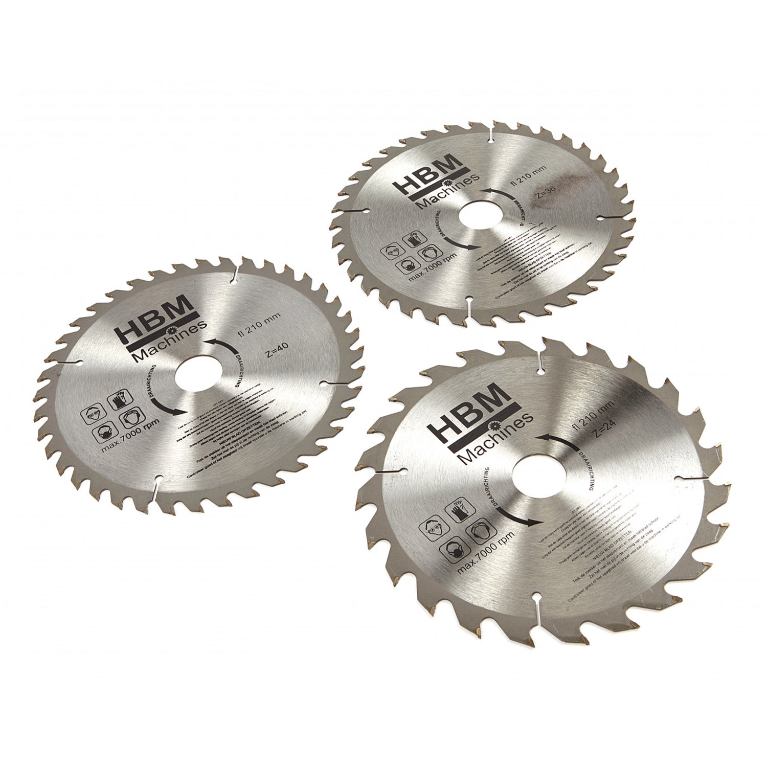 Pílový kotúč na drevo 210mm, 24 zubov, upínací otvor 30mm, HBM