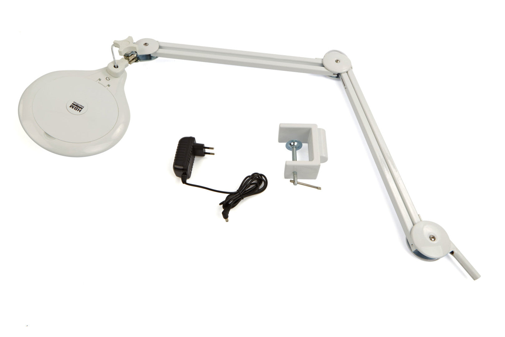 LED lampa s lupou a nastaviteľným ramenom, s úchytom na stôl, 3800lux HBM