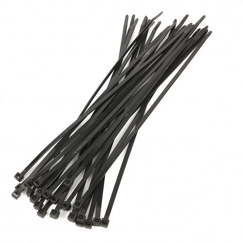 Sada 25 plastových čiernych sťahovacích pások 4,8 x 300mm HBM