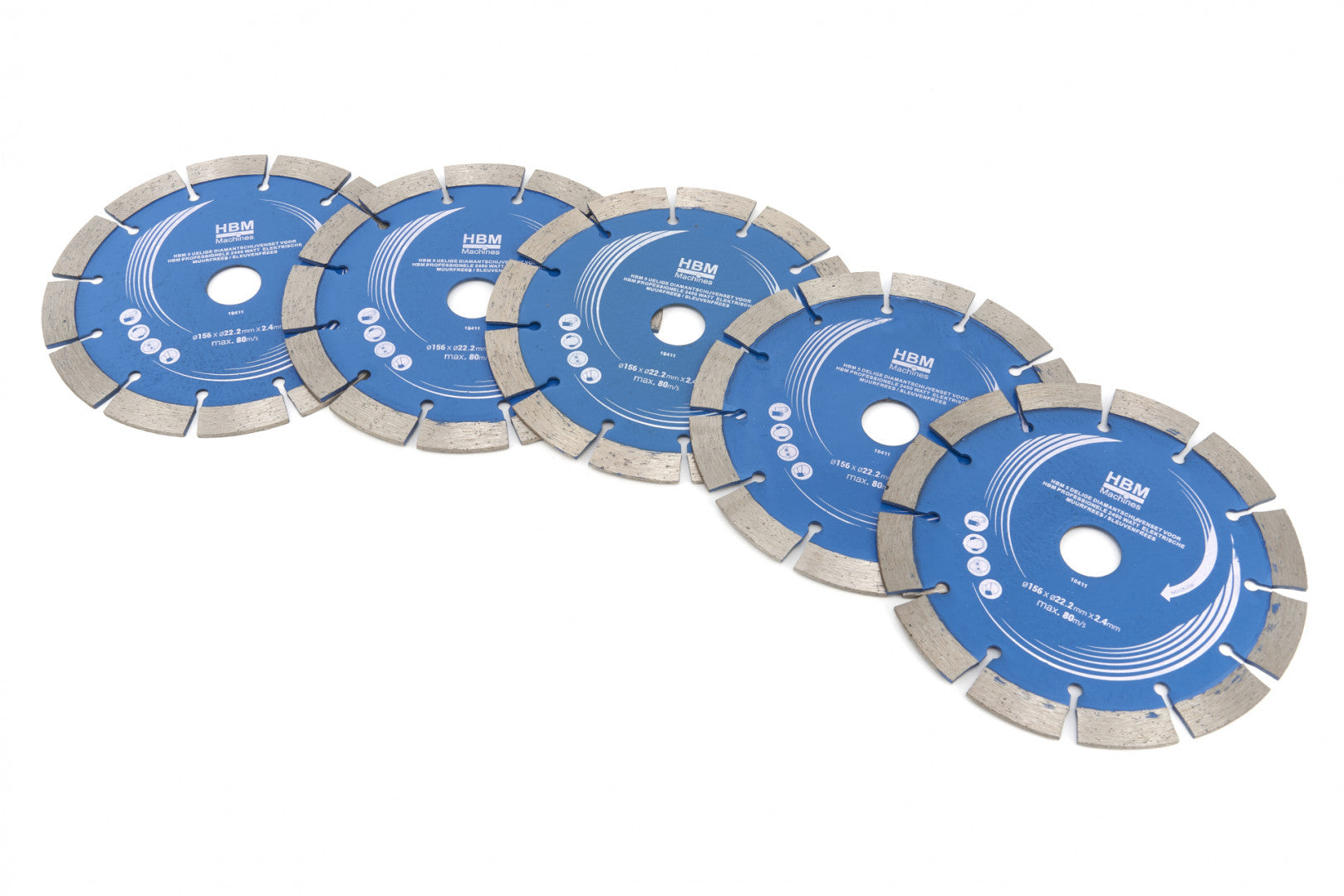 Sada 5 diamantových kotúčov na drážkovaciu frézu HBM 10410