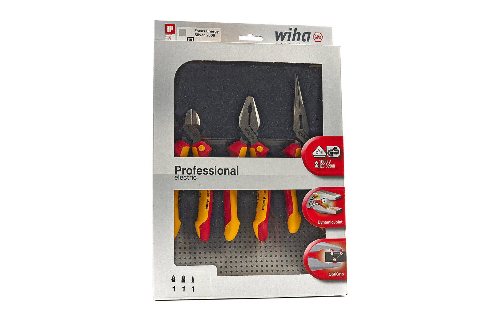 Sada 3 izolovaných klieští pre elektrikárov s ochranou vde wiha