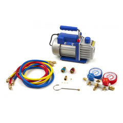 Vákuová pumpa, 1-stupňová, so súpravou manometrov, 2 porty, 85 l/min HBM