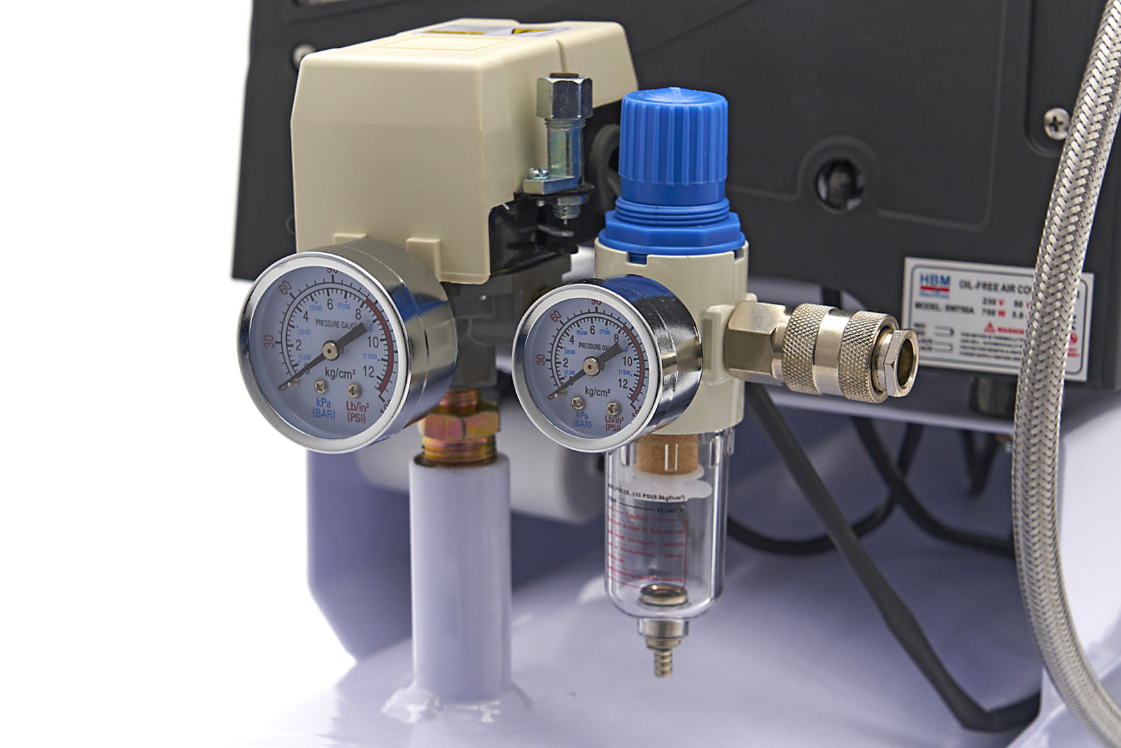 Tichý bezolejový kompresor s nízkou hlučnosťou 120l 10bar HBM Machines Holandsko