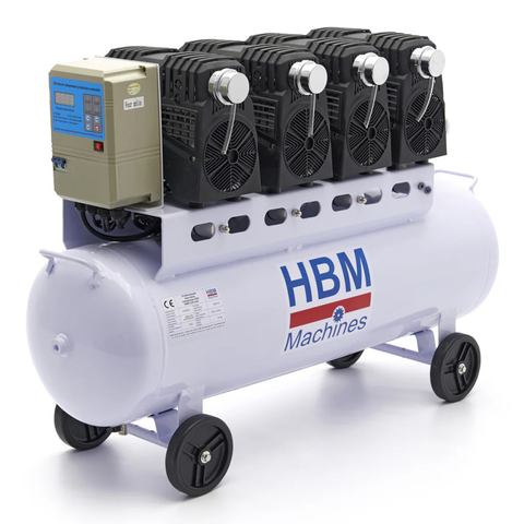 Tichý bezolejový kompresor s nízkou hlučnosťou 120l 10bar HBM Machines Holandsko