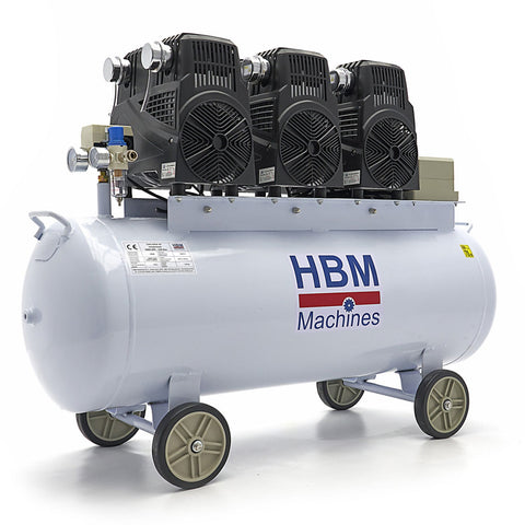 Tichý bezolejový kompresor s nízkou hlučnosťou 150l 10bar HBM Machines Holandsko