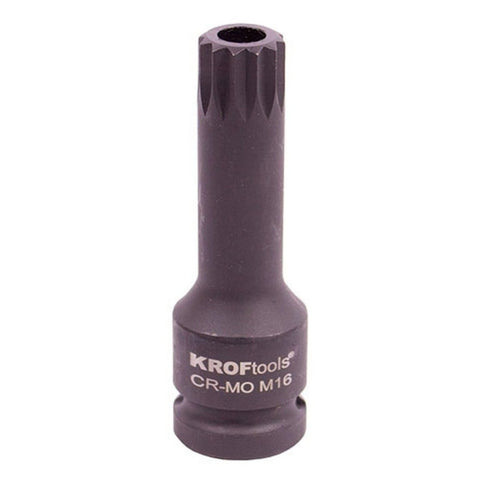 Spline bit m16 na rázové uťahovanie s otvorom 1/2 kroftools