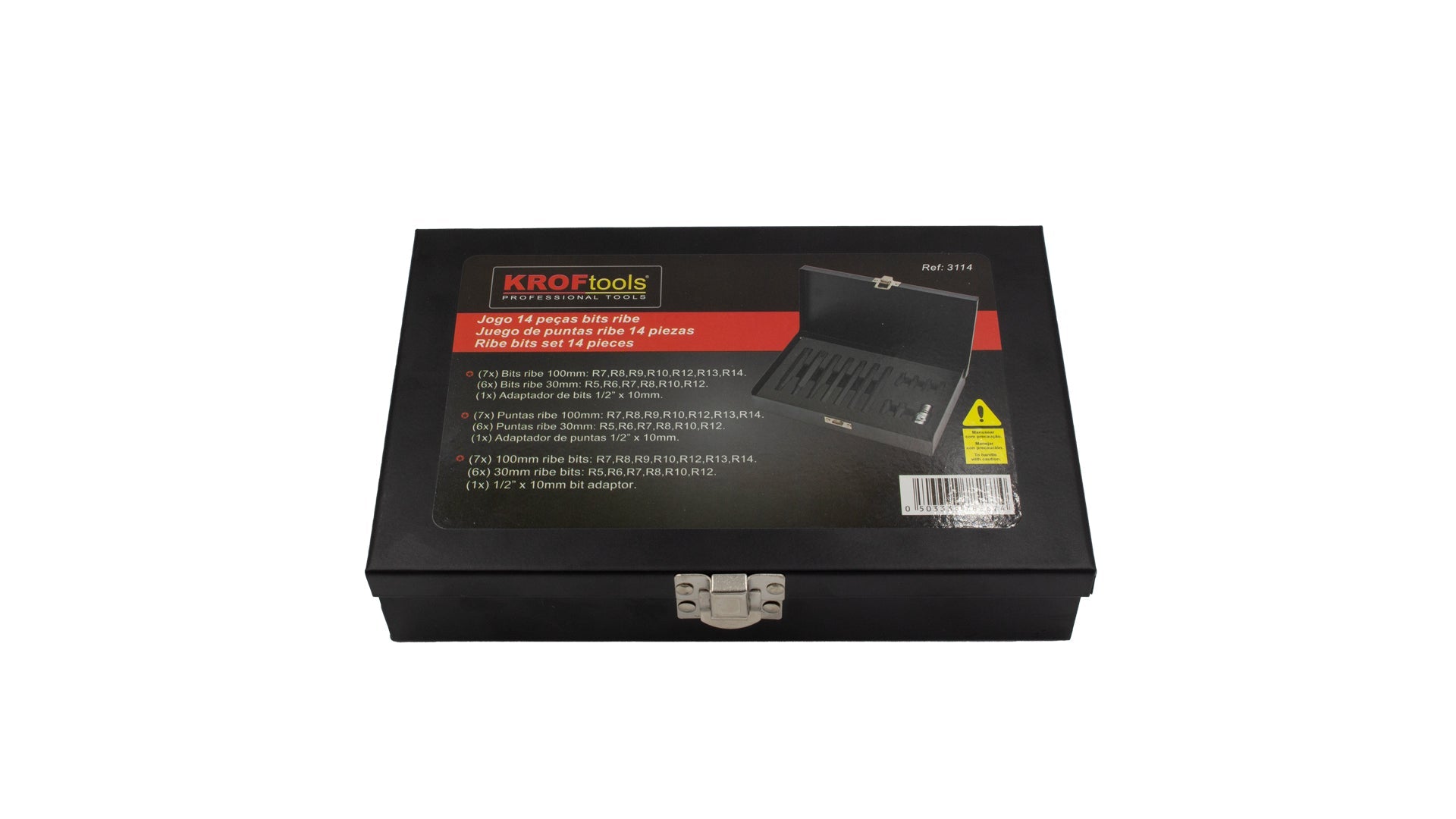 Sada ribe bitov na rázové uťahovanie 14 kusov kroftools