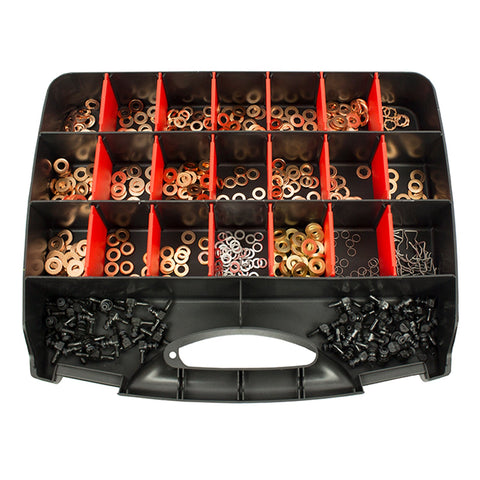 Sada medených podložiek pre vstrekovače 551 kusov kroftools