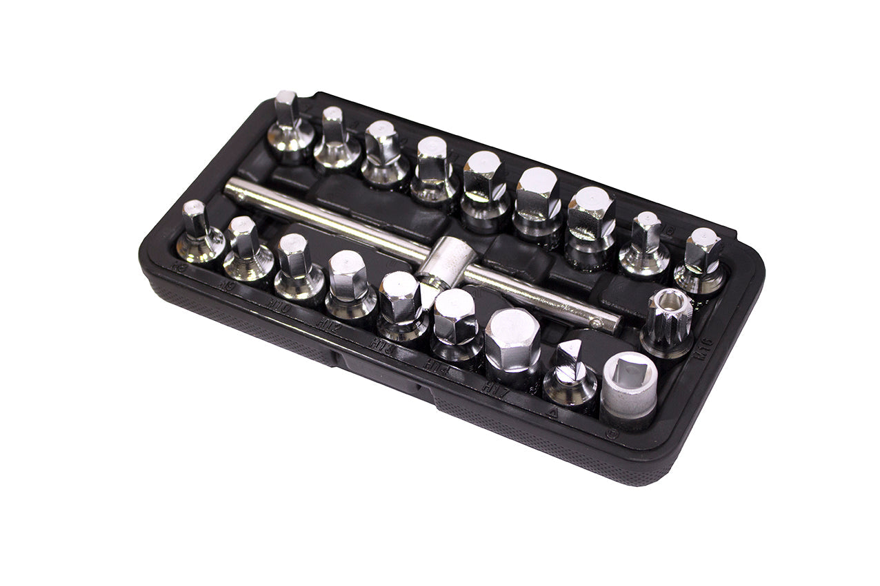 Sada kľúčov - nadstavcov na zátky olejových vaní 20ks Kroftools