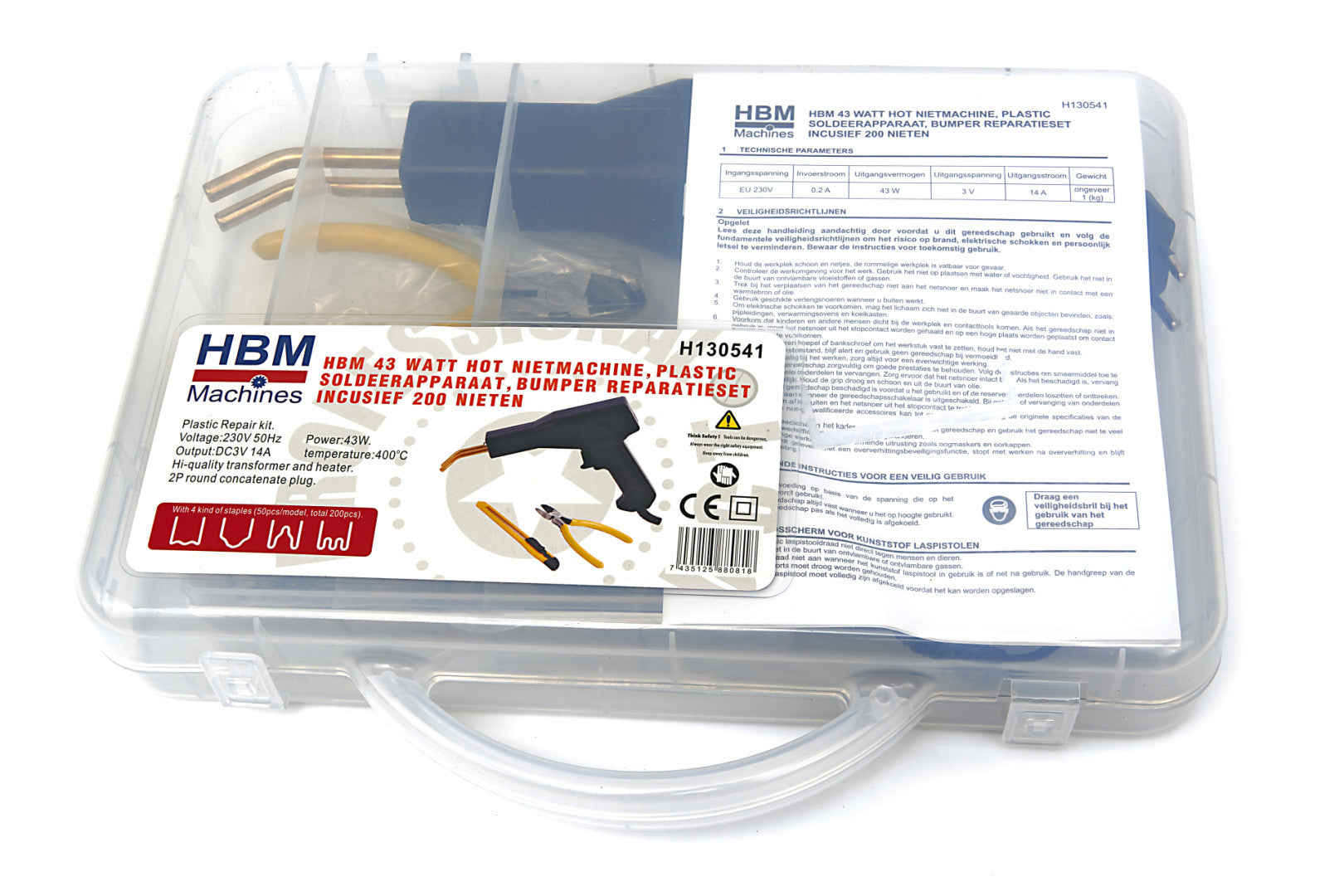 Zváracia pištoľ na plasty 43W, s 200 sponami HBM