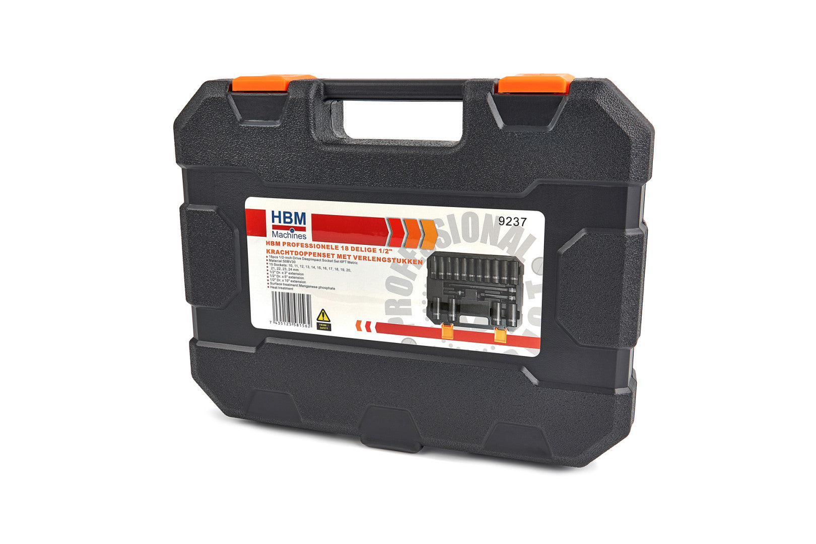Súprava nástrčiek a nadstavcov na rázové náradie 1/2, 18 kusov, 10–24 mm hbm machines holandsko