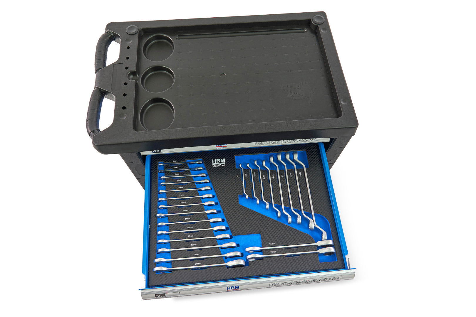 Profesionálna skrinka - dielenský vozík s náradím, so 7 zásuvkami, 196ks náradia, 5 vložiek - premium, HBM Holandsko