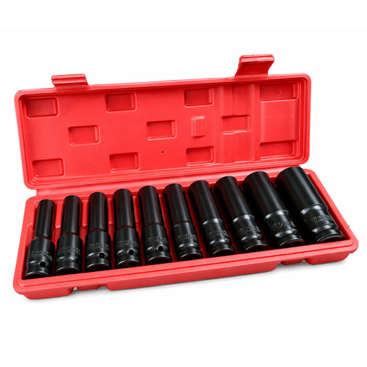 Sada nástrčných hlavíc - kľúčov 1/2", čierne, 8 - 24mm, 10ks Gebo Tools