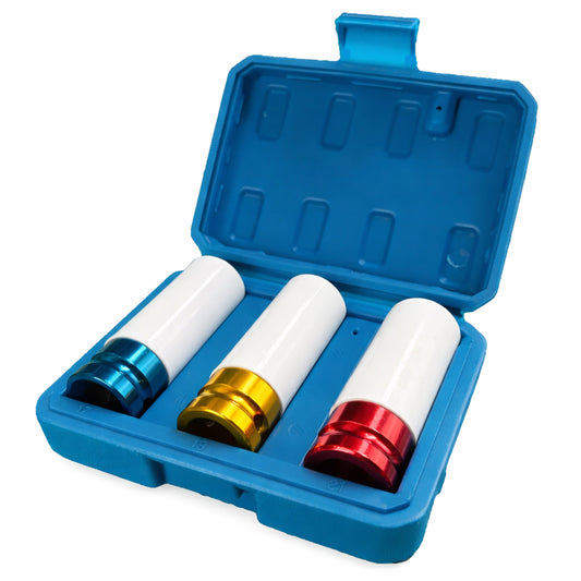 Sada nástrčných hlavíc - kľúčov pre zliatinové disky s ochrannou manžetou 17, 19, 21mm, 3ks Gebo Tools