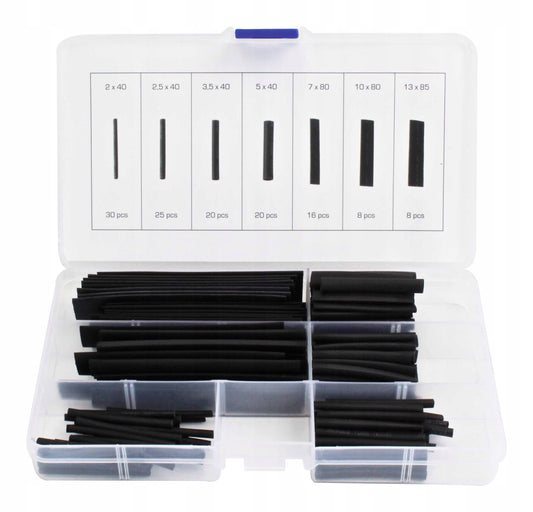 Sada čiernych zmršťovacích bužírok TC527, 127ks