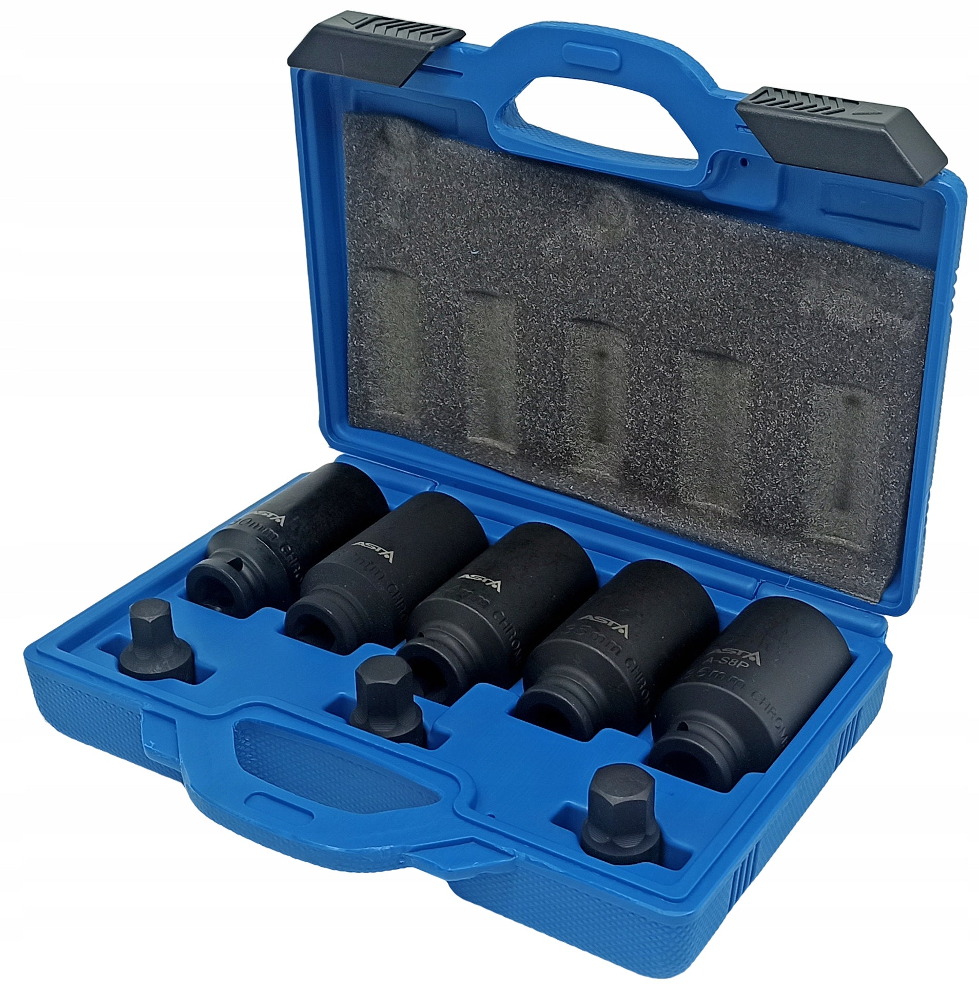 Súprava nástrčiek na nárazy dvanásťhran pre poloosy 1/2 8 kusov 30-36 mm