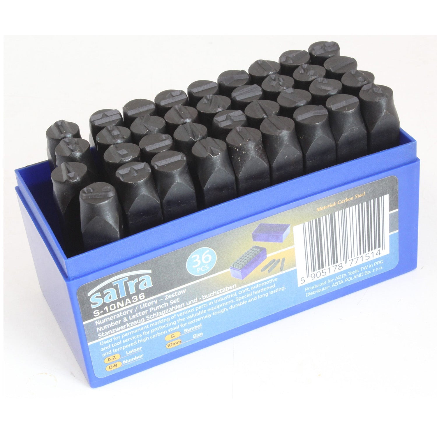 Sada razidiel písmen a číslic 10 mm 36 kusov