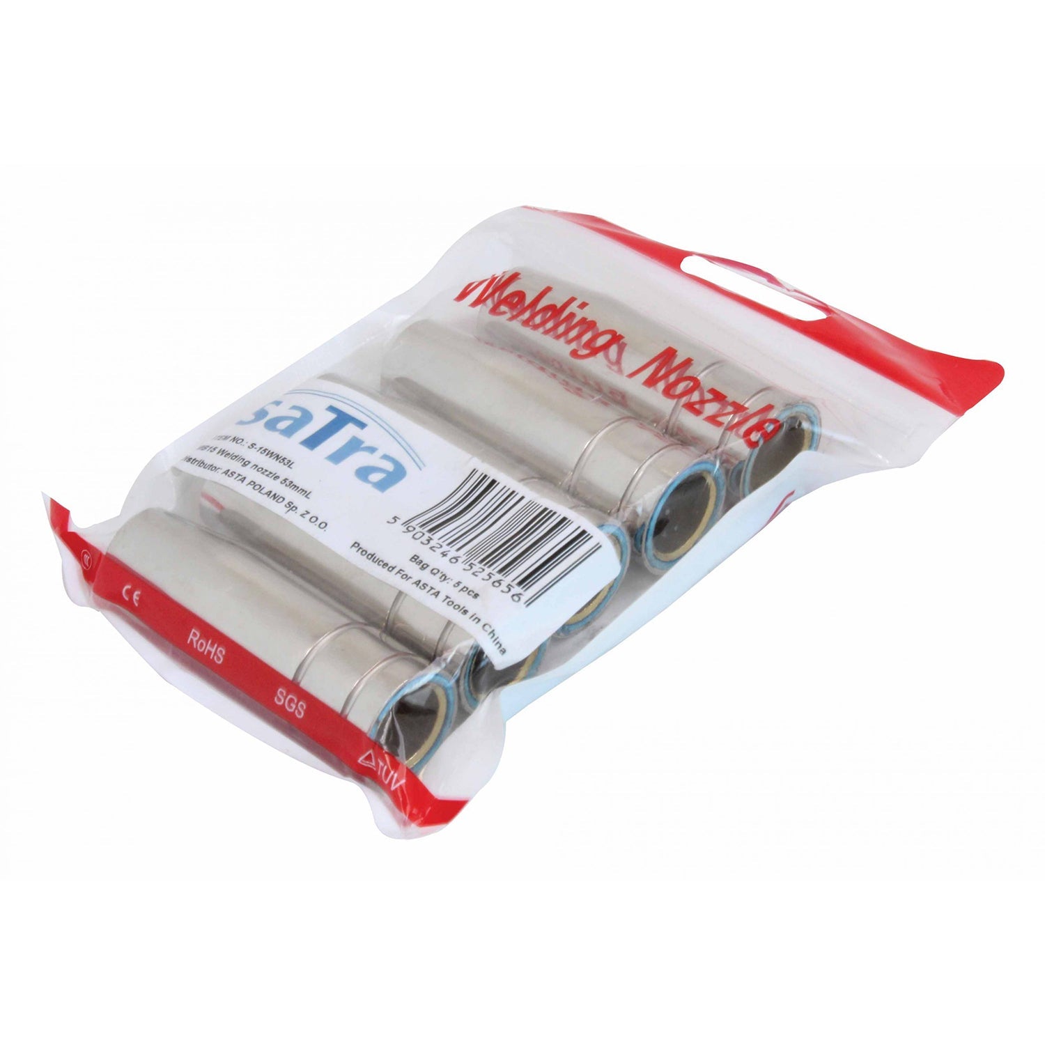 Sada 5 kontaktných hubíc 53 mm pre zvárací horák MIG/MAG, typ MB-15