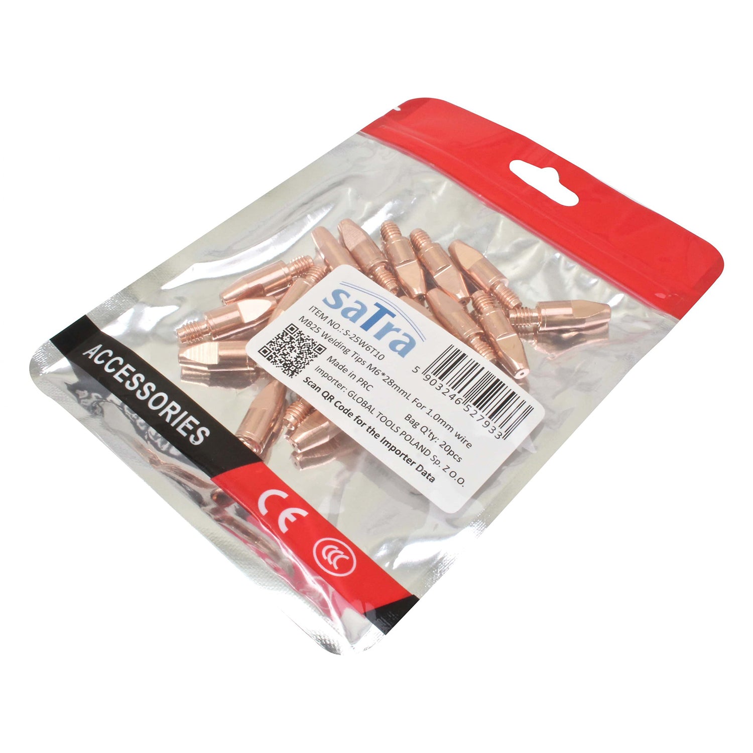Sada kontaktnýc špičiek pre MIG/MAG zváranie M6 x 28mm, pre drôt 1,0mm, MB25/MB24/MB36