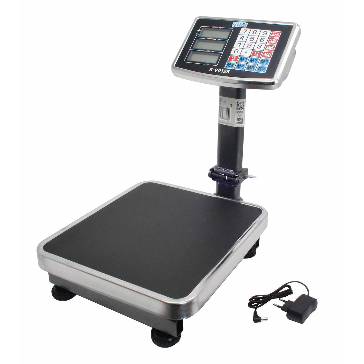 Digitálna plošinová váha, obchodná, s LCD displejom, skladacia, do 60kg Satra