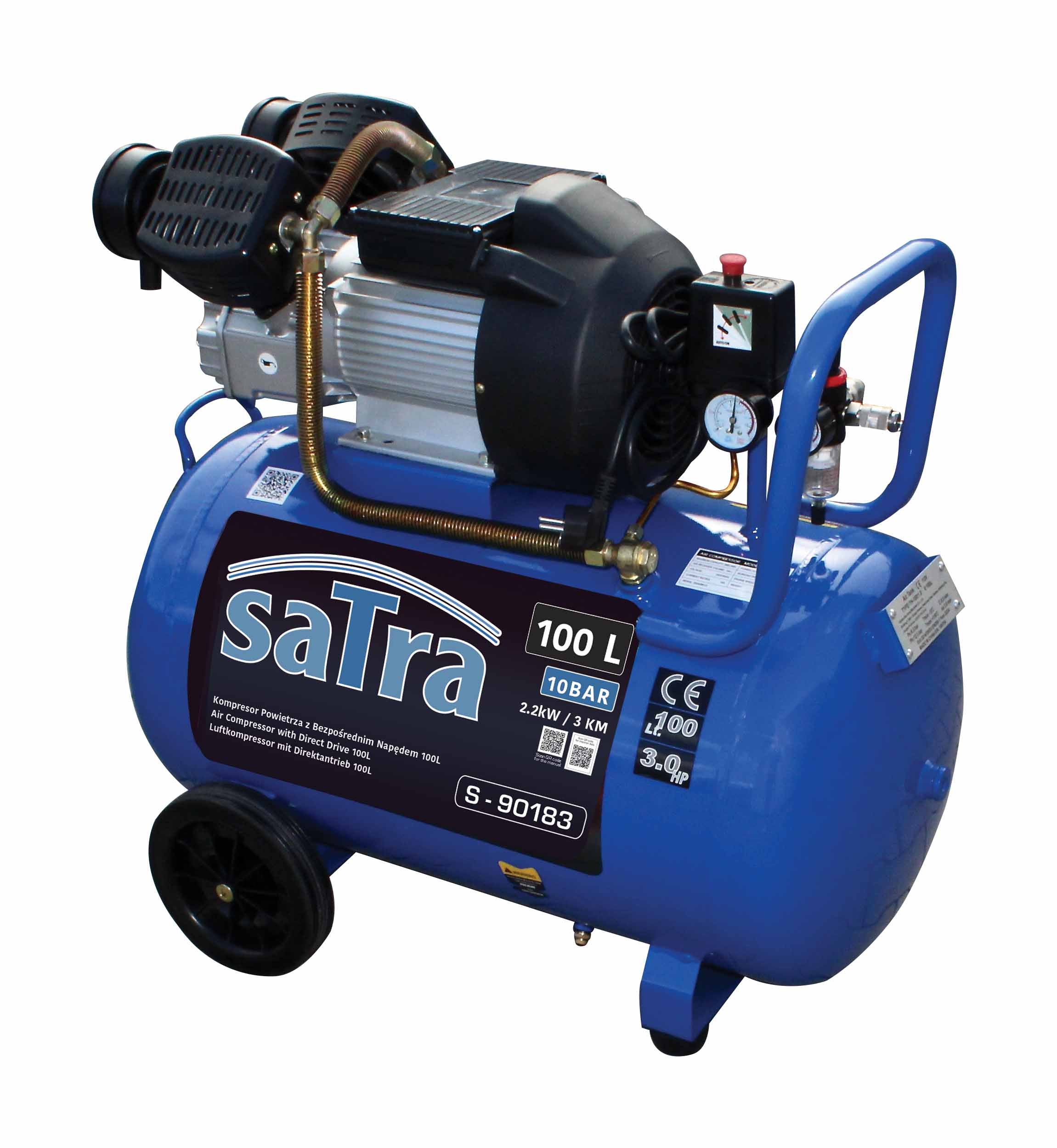 Vzduchový kompresor s priamym pohonom 100l