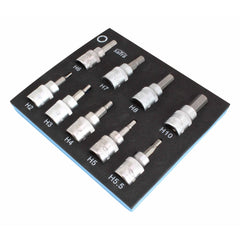 Penová vložka s nadstavcami imbus bity 3/8'' H2 - H10 9ks