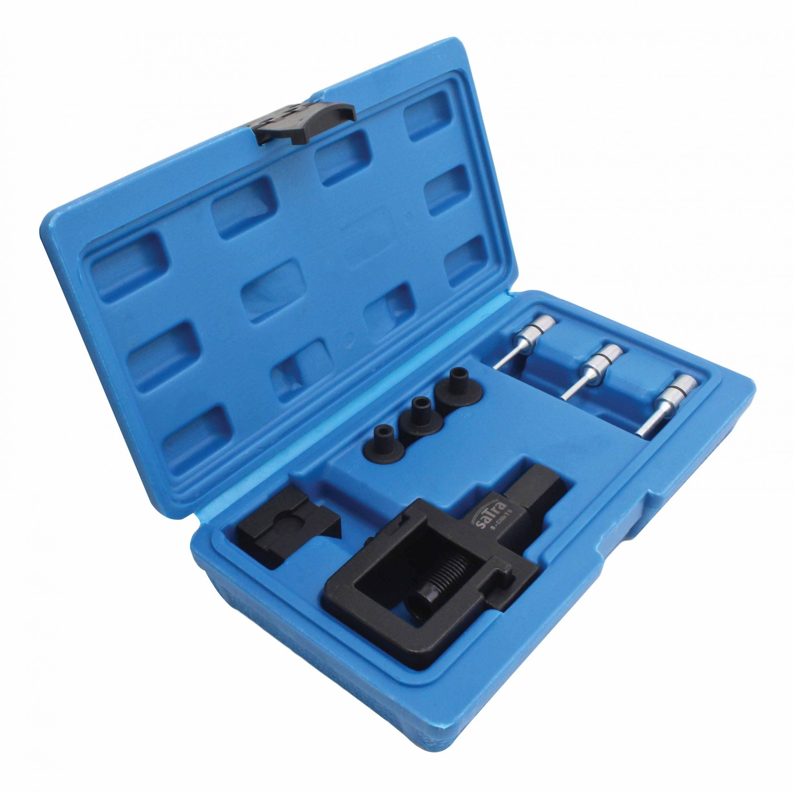 Súprava sťahováka a nitovača rozvodovej reťaze satra