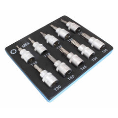 Penová vložka so súpravou torx bitov 3/8'' T10 - T55 dĺžka 50mm