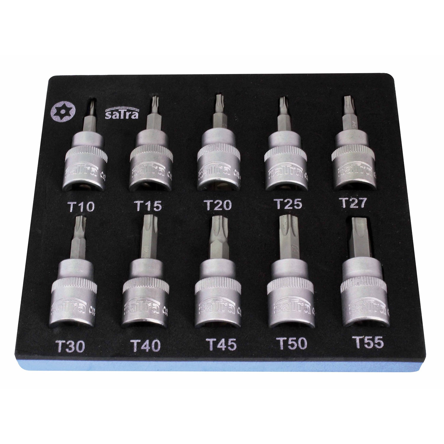 Penová vložka so súpravou torx bitov s dierou 3/8'' T10 - T55 dĺžka 50mm